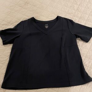 J. Jill Dark Charcoal V-Neck Short Sleeve Top, Petite XL